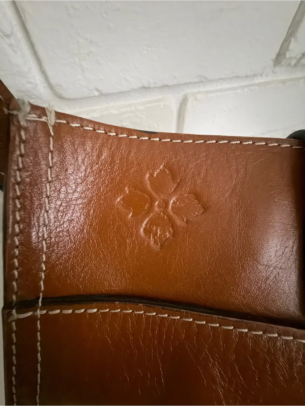 Patricia Nash Cognac Leather Crossbody with Buckle Strap - Picture 5 of 6